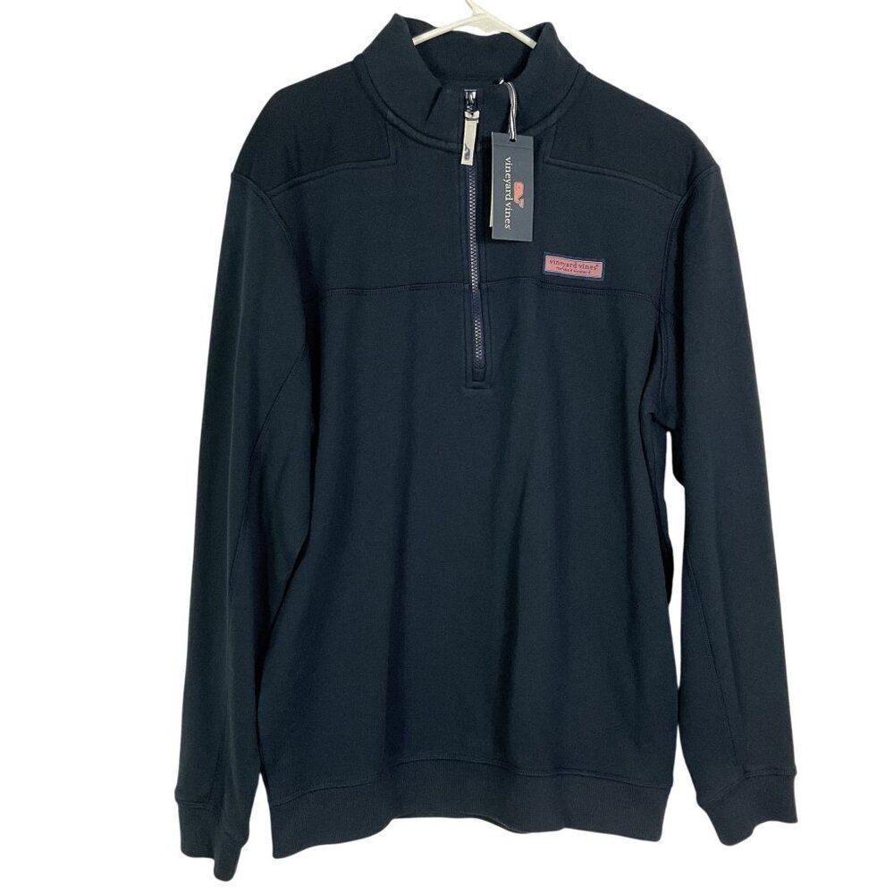 NWT Vineyard Vines Collegiate Shep Shirt Mens 1/4 Zip Pullover Navy Size Medium